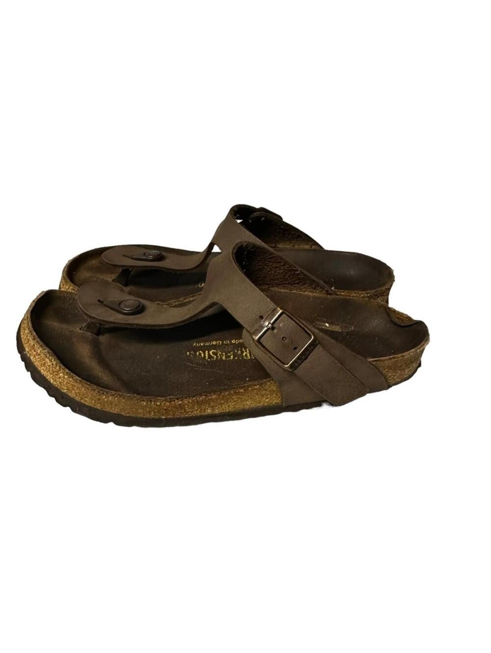 Birkenstock Gizeh Birkibuc Thong Sandals Brown Size 39 (US Women's 8-8.5) - Picture 3 of 16